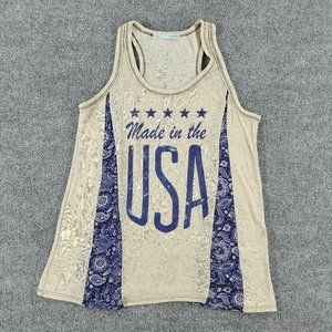 Maurices Tank Top Women's Medium Brown Tan Round Neck Sleeveless Made In USA  Sh